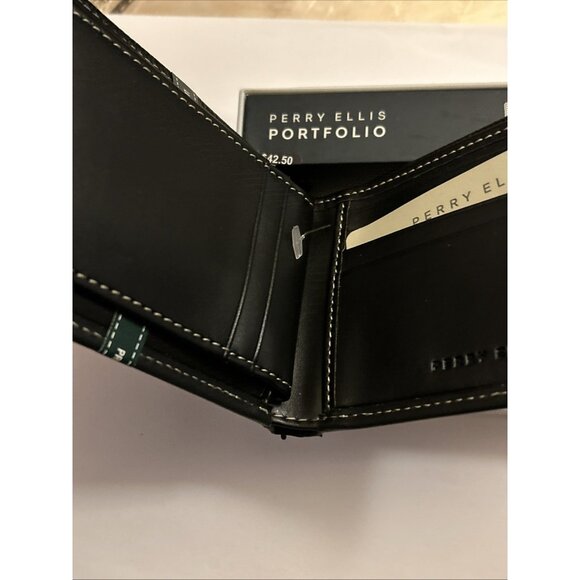 Perry Ellis Portfolio Black Bifold W/removable ID Wallet Sheridan Retails $42.50 - Picture 10 of 14